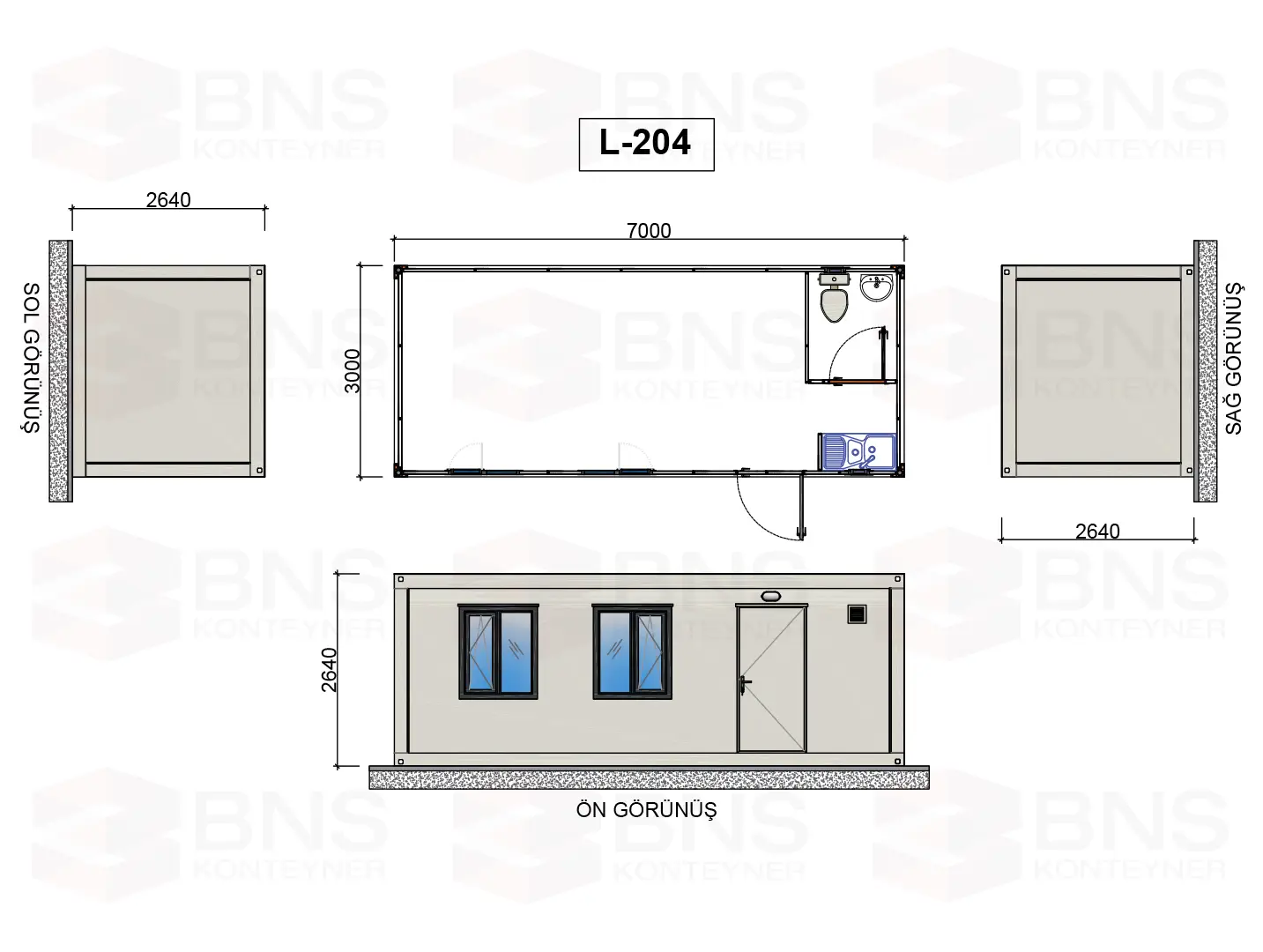 konteyner l204, konteyner-300-700, çalışma konteynerleri