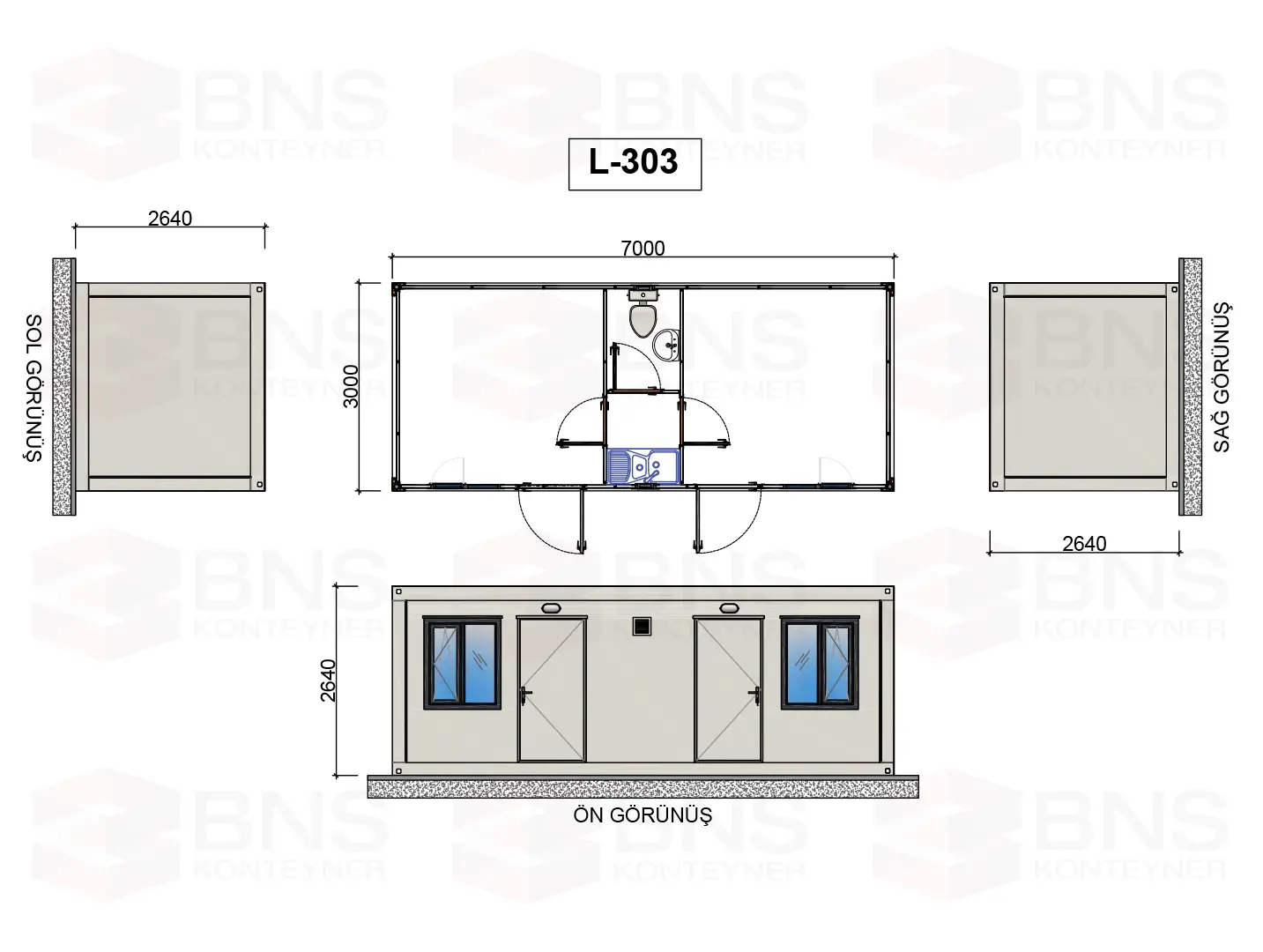 konteyner l303, konteyner-300-700, çalışma konteynerleri