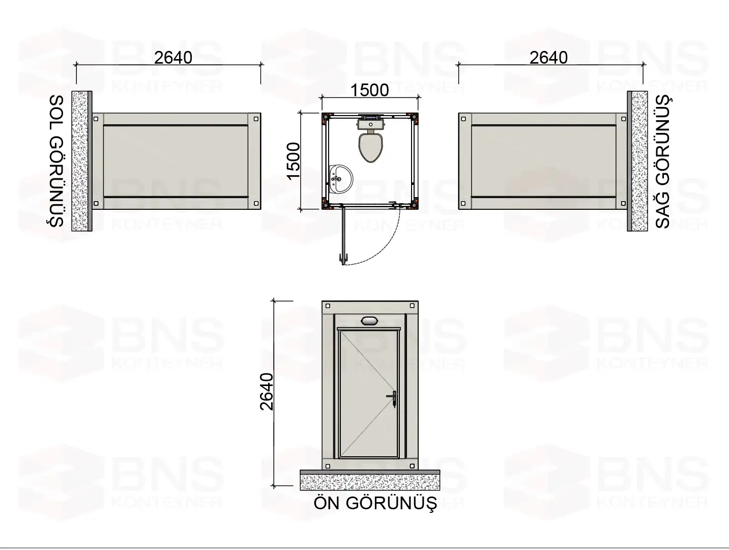 wc konteyner, duş konteyner, tuvalet konteyner