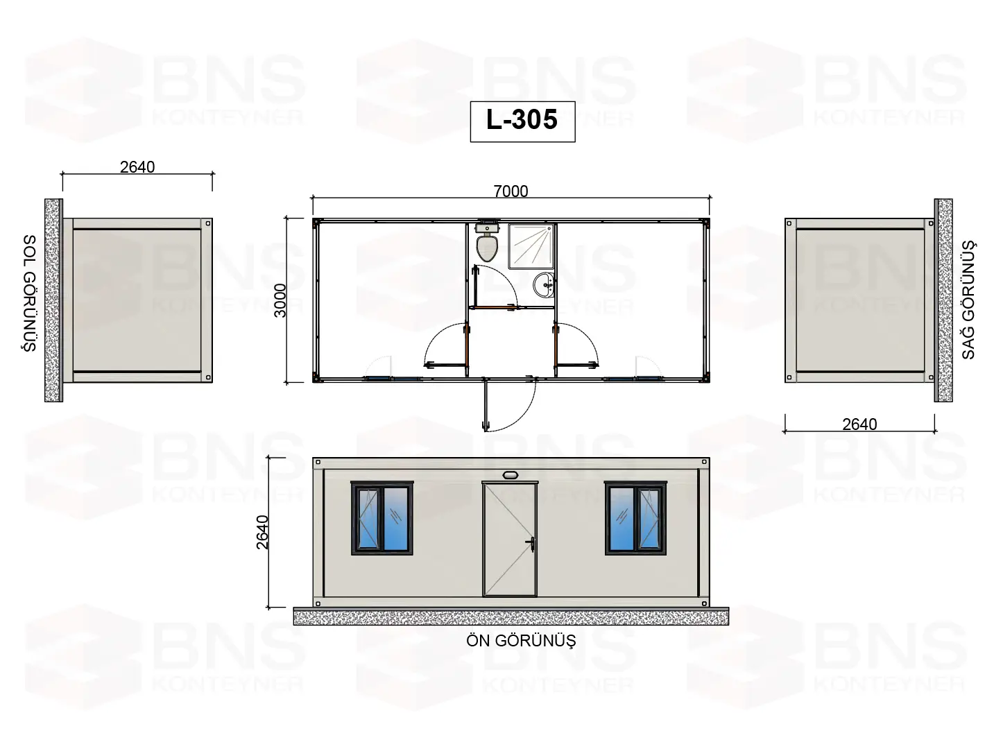 konteyner l305, konteyner-300-700, çalışma konteynerleri