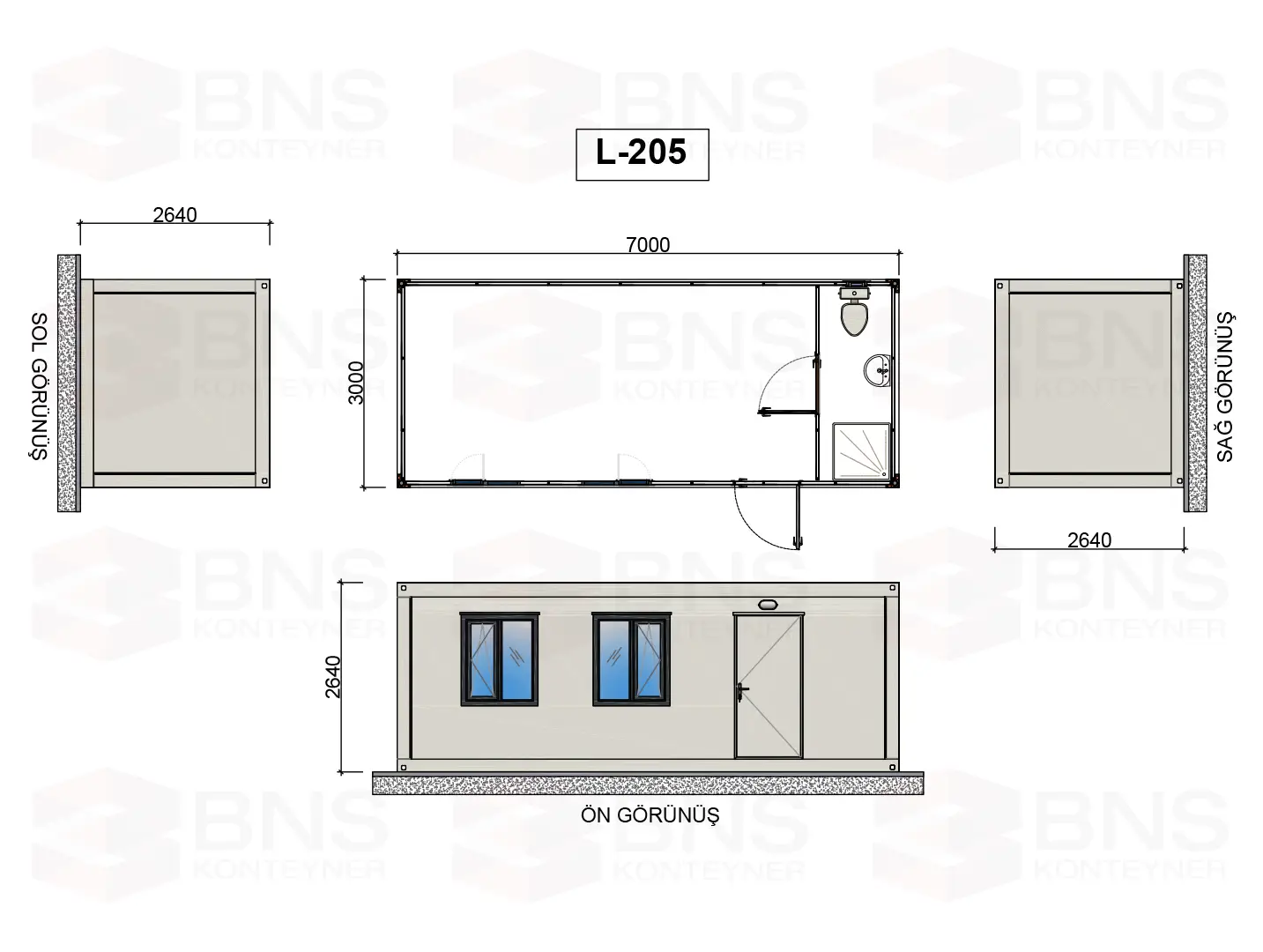 konteyner l205, konteyner-300-700, çalışma konteynerleri